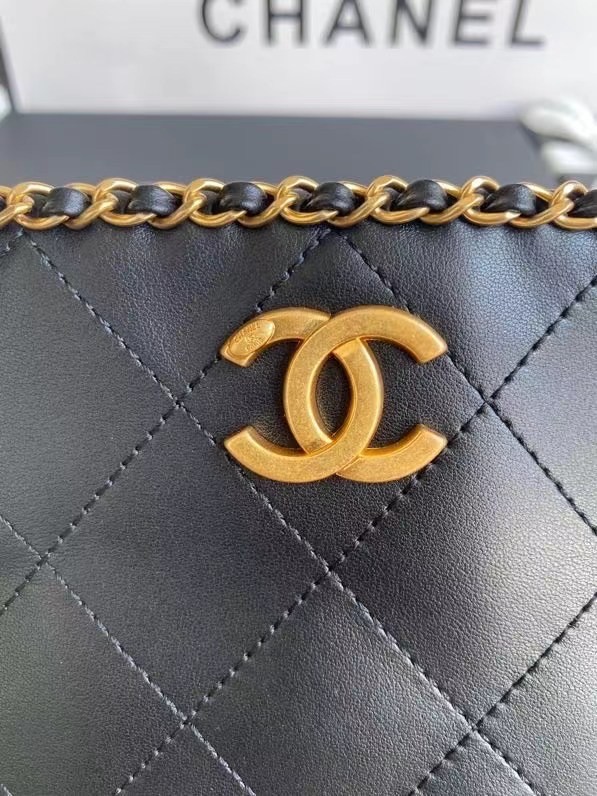 Chanel leather Shoulder Bag AS2739 black