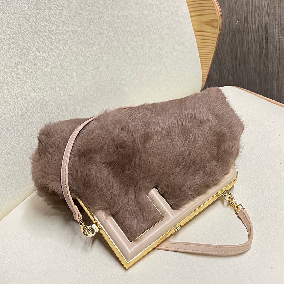 FENDI FIRST SMALL mink bag 8BP129A grey