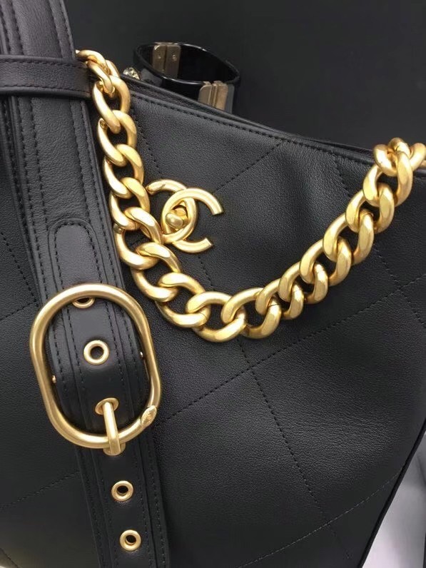 Chanel leather Shoulder Bag AS2844 black