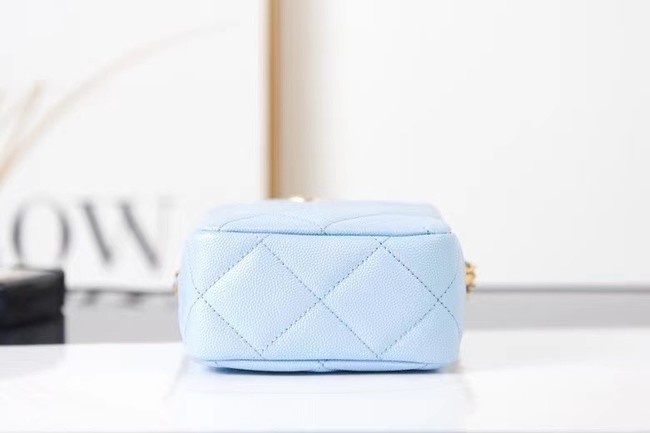 Chanel mini Shoulder Bag Grained Calfskin AS2857 light blue