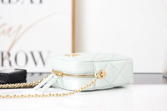 Chanel mini Shoulder Bag Grained Calfskin AS2857 light green