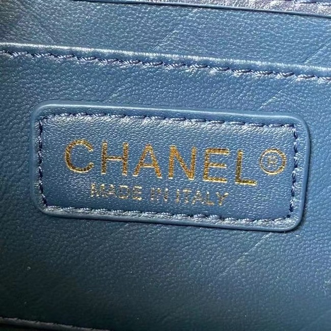 Chanel small Flap Shoulder Bag Original leather AS2714 blue