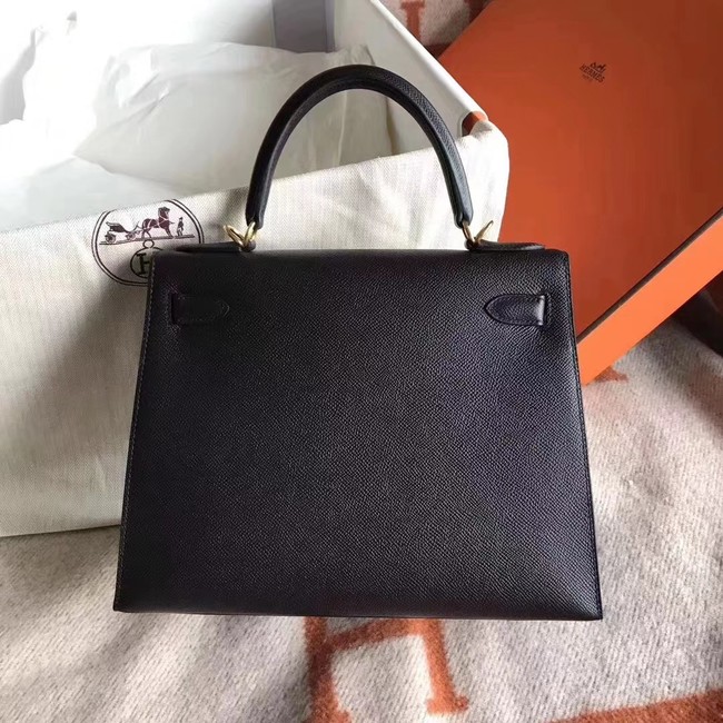 Hermes Kelly 25cm Tote Bag Original Epsom Leather Bag KL25 Black