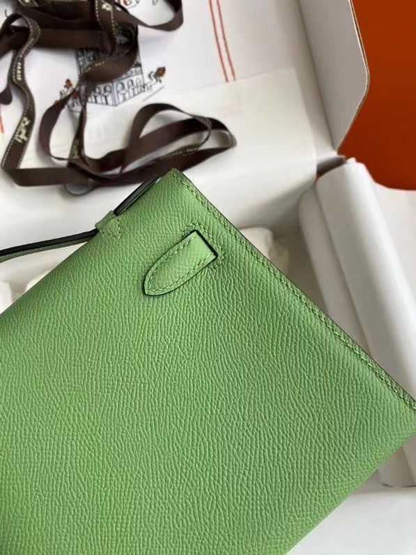 Hermes Original Epsom Leather KEL2278 green&gold-Tone Metal