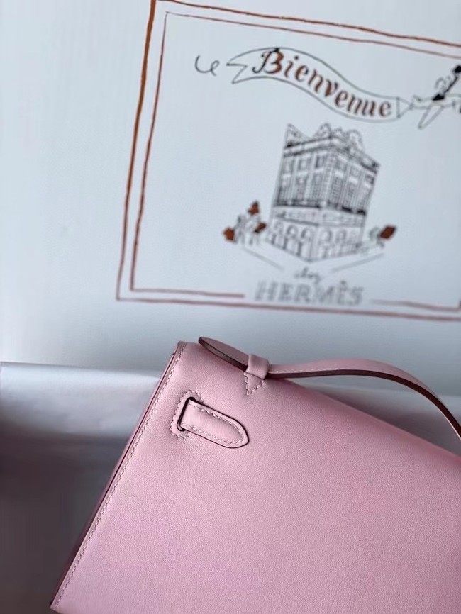 Hermes Original swift Leather KEL2278 pink&gold-Tone Metal