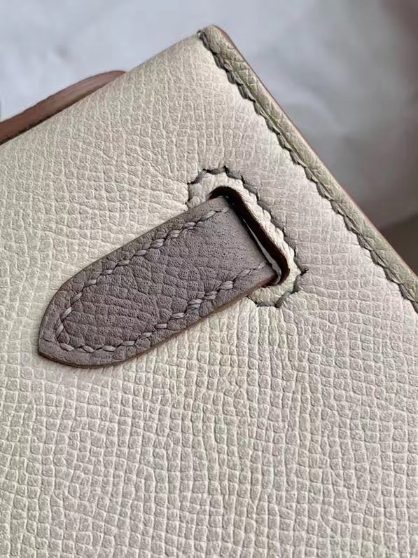 Hermes Original Epsom Leather KEL2578 cream&grey