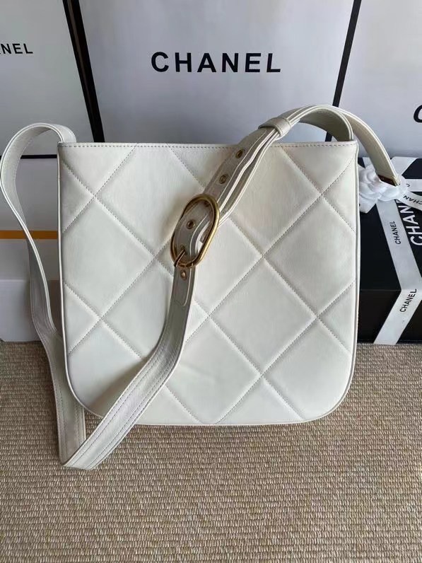 Chanel leather Shoulder Bag AS2844 white