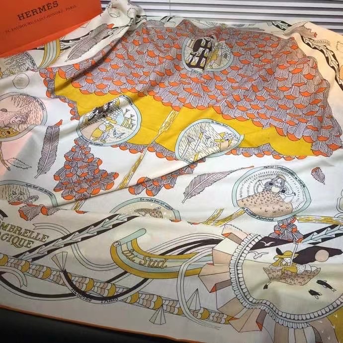 Hermes scarf Wool&Cashmere 33676-1