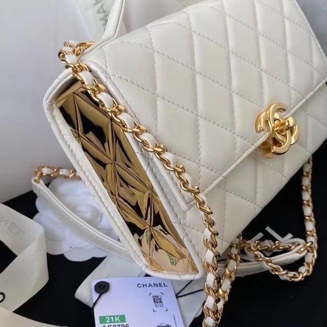 Chanel leather Shoulder Bag AS2796 white