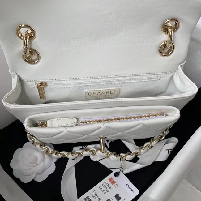 Chanel leather Shoulder Bag AS2798 white