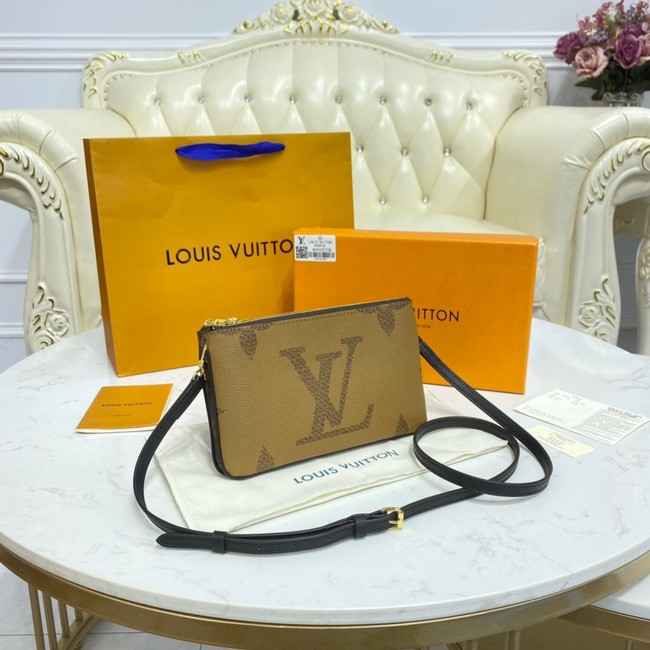 Louis vuitton  Canvas DOUBLE ZIP POCHETTE M80084 brown