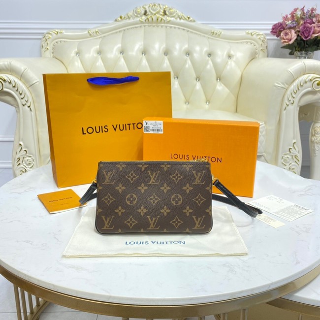 Louis vuitton  Canvas DOUBLE ZIP POCHETTE M80084 brown