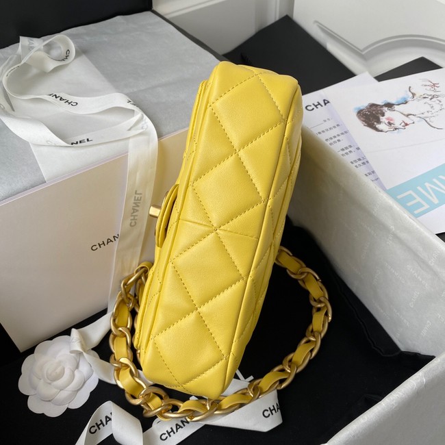 CHANEL Lambskin Flap Shoulder Bag 2022SS yellow