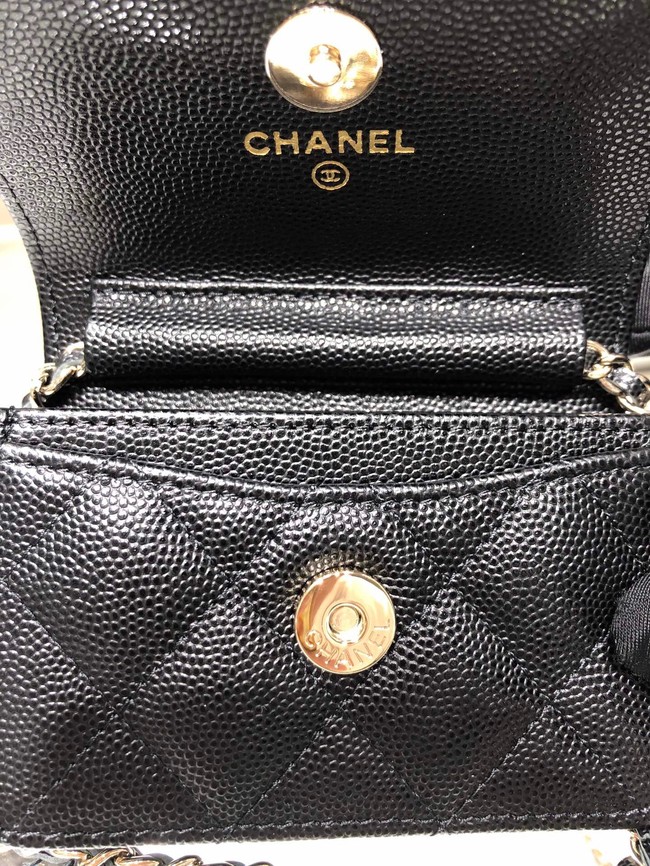 Chanel mini leather Shoulder Bag AP2444 black