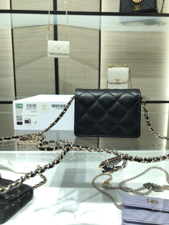 Chanel mini leather Shoulder Bag AP2444 black