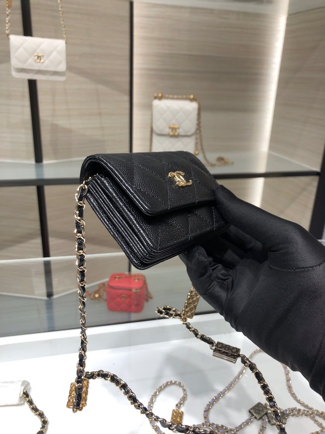 Chanel mini leather Shoulder Bag AP2444 black