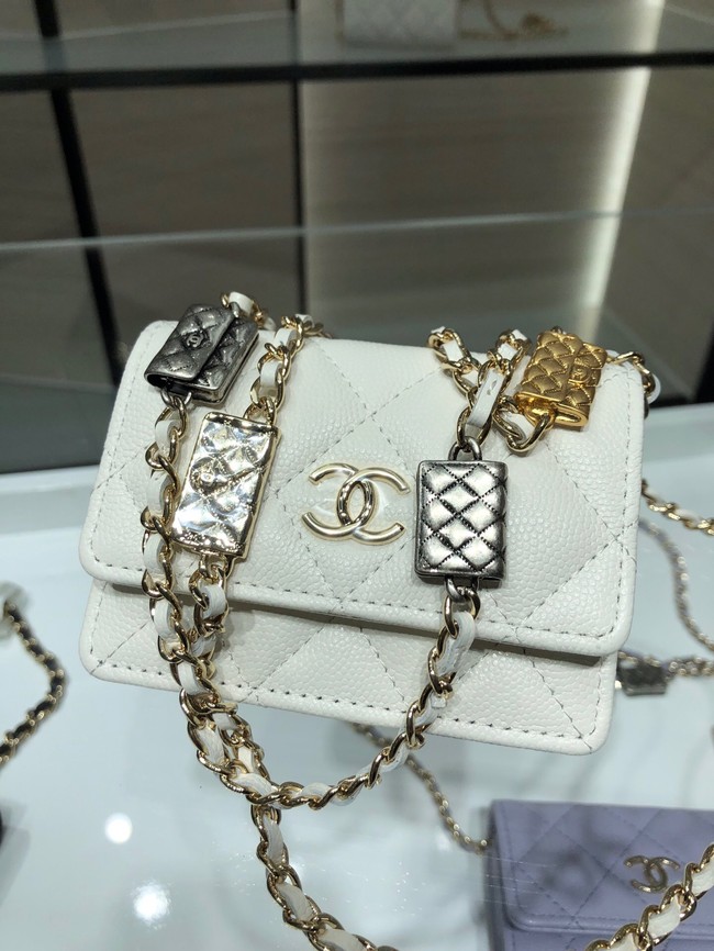 Chanel mini leather Shoulder Bag AP2444 white