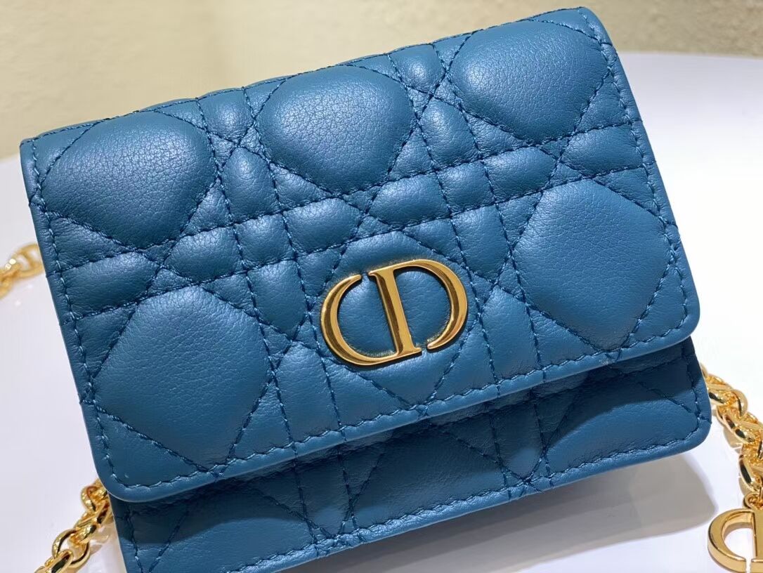 DIOR MINI BOBBY BAG Gradient Cannage Lambskin C0952 blue