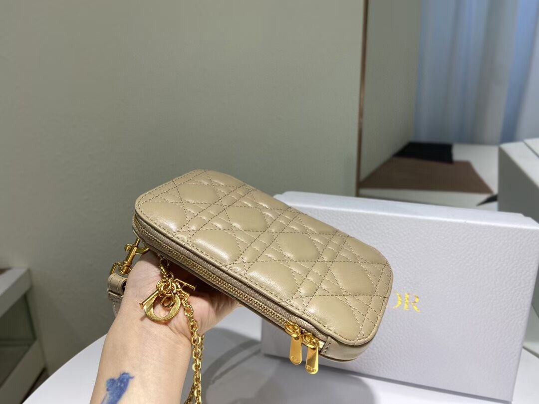 DIOR MINI BOBBY BAG Gradient Cannage Lambskin C0955 Cream