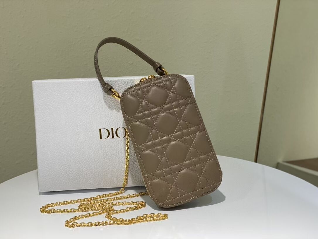 DIOR MINI BOBBY BAG Gradient Cannage Lambskin C0955 dark pink 