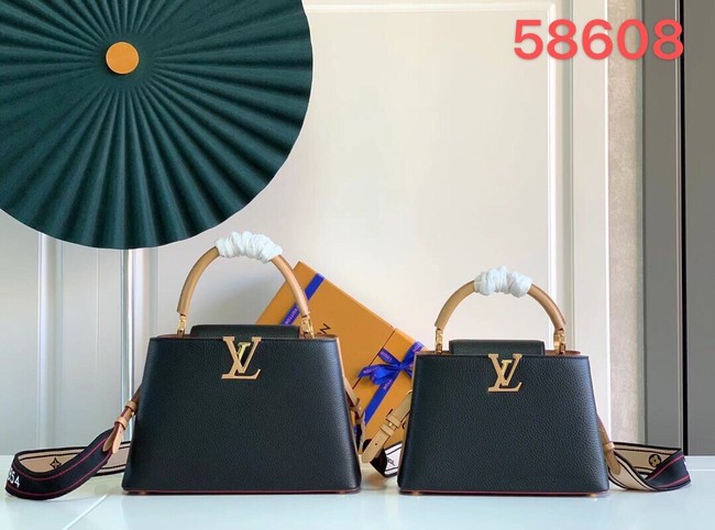 Louis Vuitton CAPUCINES BB M59266 Black&Arizona Beige