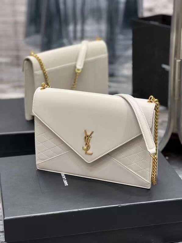 YSL GABY CHAIN BAG IN VINTAGE LAMBSKIN 668864 white