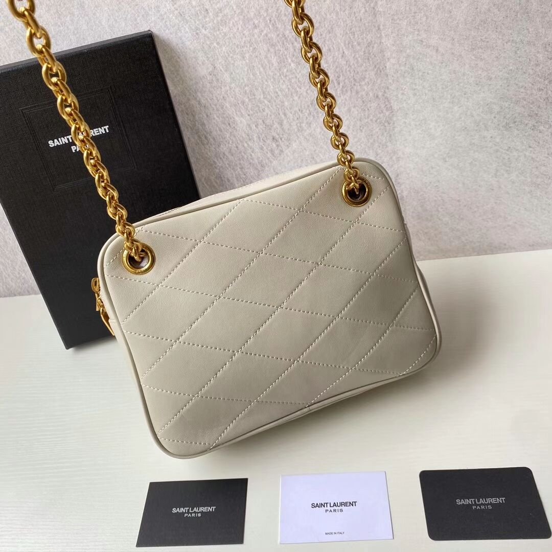 YSL LE MAILLON SMALL CHAIN BAG IN QUILTED LAMBSKIN 6693081 BLANC VINTAGE