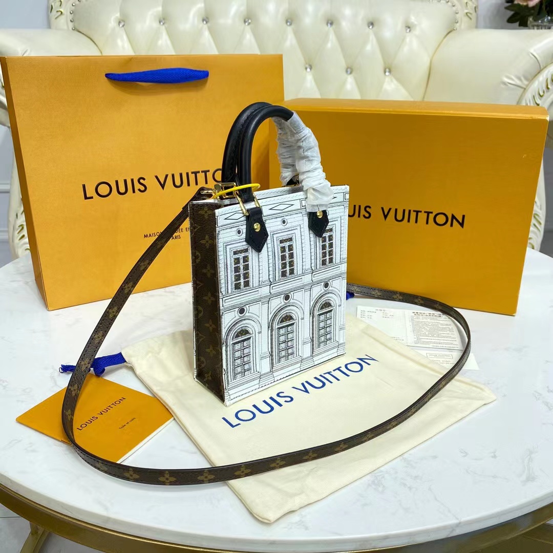 Louis Vuitton SAC PLAT XS N60479 Black and White