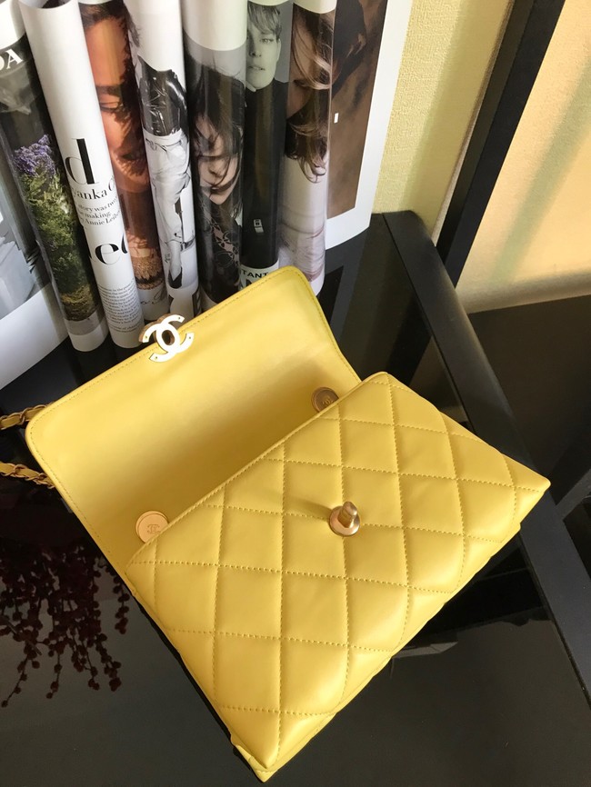 Chanel Flap Lambskin Shoulder Bag AS3011 yellow