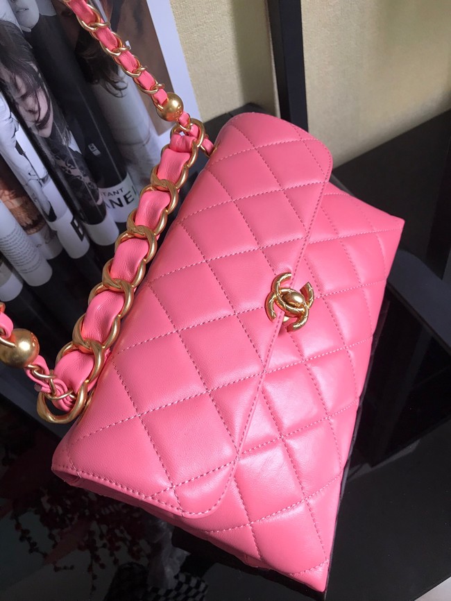 Chanel Flap Lambskin Shoulder Bag AS1267 pink