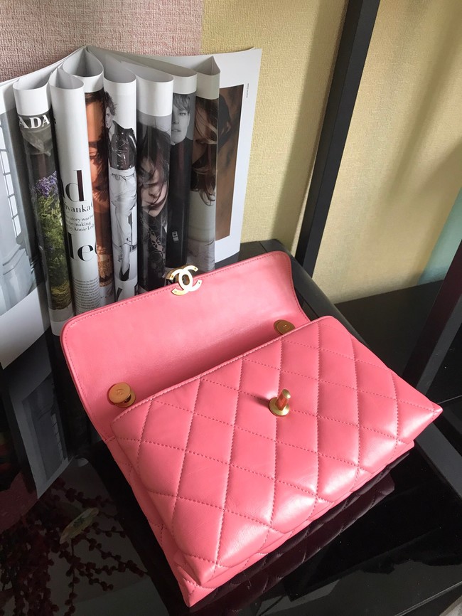 Chanel Flap Lambskin Shoulder Bag AS1267 pink