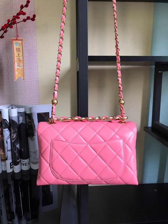 Chanel Flap Lambskin Shoulder Bag AS1267 pink