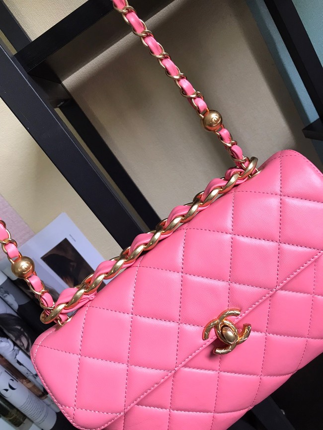 Chanel Flap Lambskin Shoulder Bag AS1267 pink