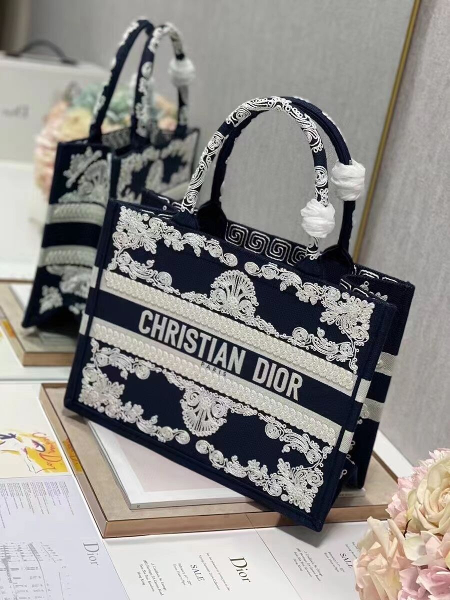 SMALL DIOR BOOK TOTE Embroidery C1212S