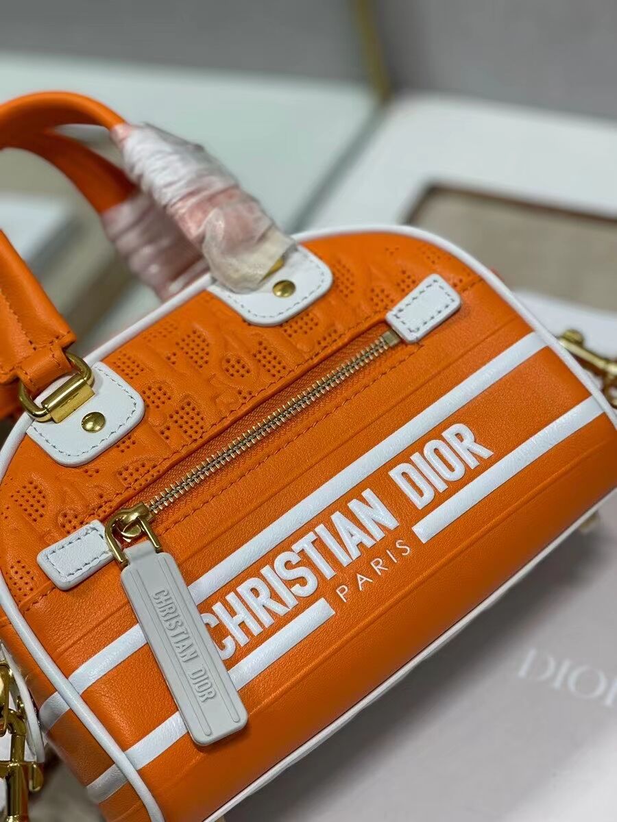 DIOR small Embossing leather tote Bag C9201 orange