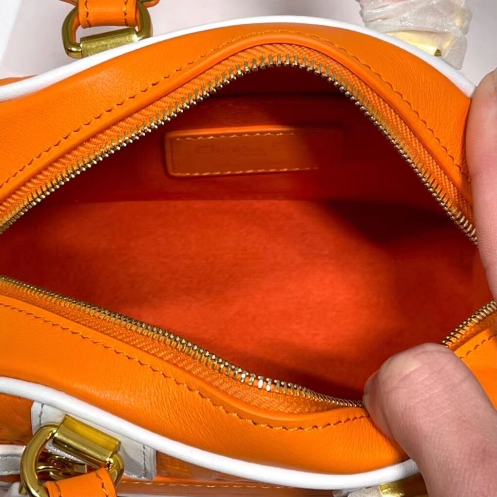 DIOR small Embossing leather tote Bag C9201 orange