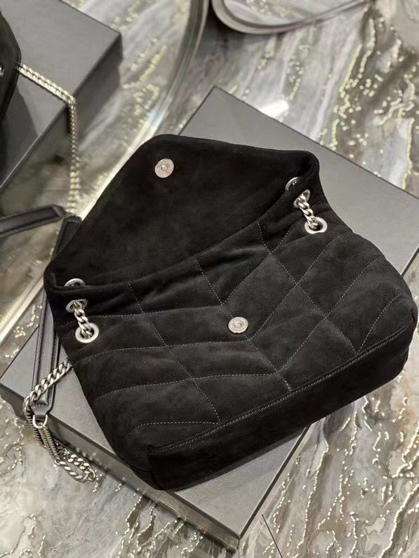 Yves Saint Laurent LOULOU PUFFER BAG SUEDE Y577476 Black