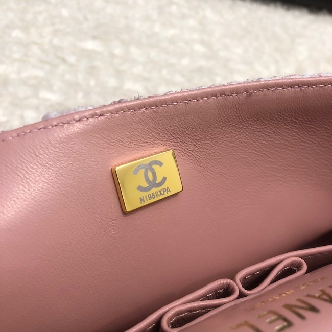 CHANEL Tweed Braided Calfskin & Gold-Tone Metal 1112 pink