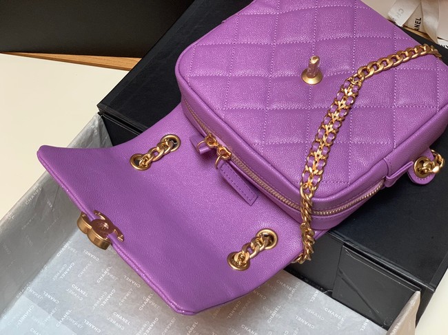 Chanel Grained Calfskin Backpack Original Leather AS3108  Lavender