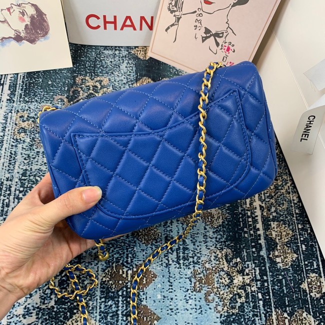 Chanel MINI Flap Bag Original Sheepskin Leather 1116 blue