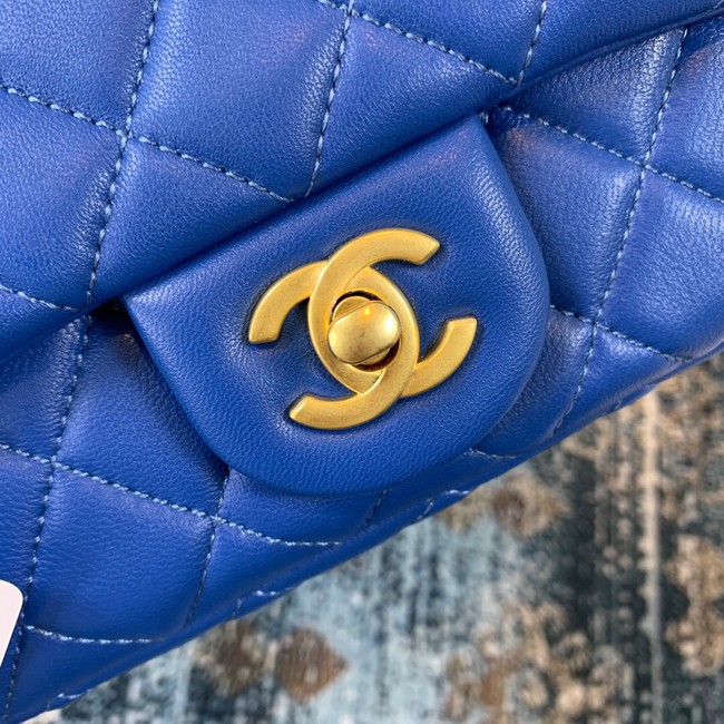 Chanel MINI Flap Bag Original Sheepskin Leather 1116 blue