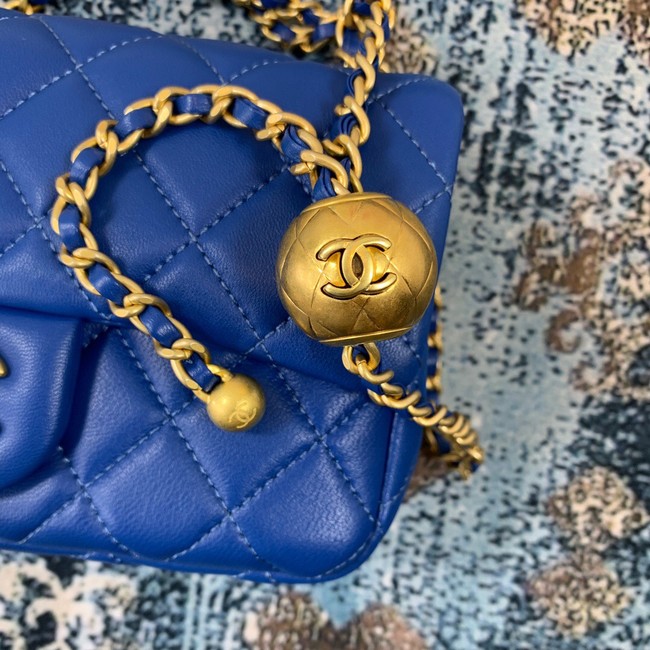 Chanel MINI Flap Bag Original Sheepskin Leather 1116 blue