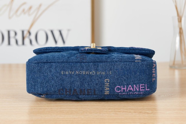 Chanel Flap denim Shoulder Bag AS3135 blue