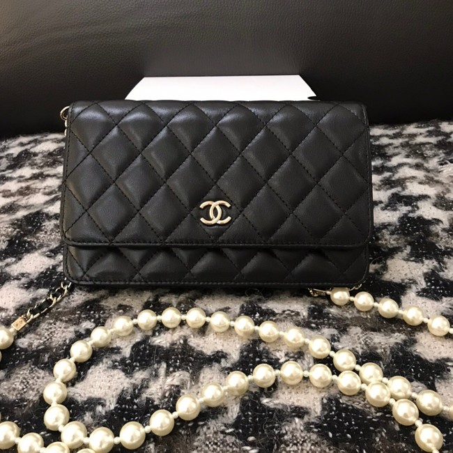 Chanel Lambskin Flap Shoulder Bag CC33814 black