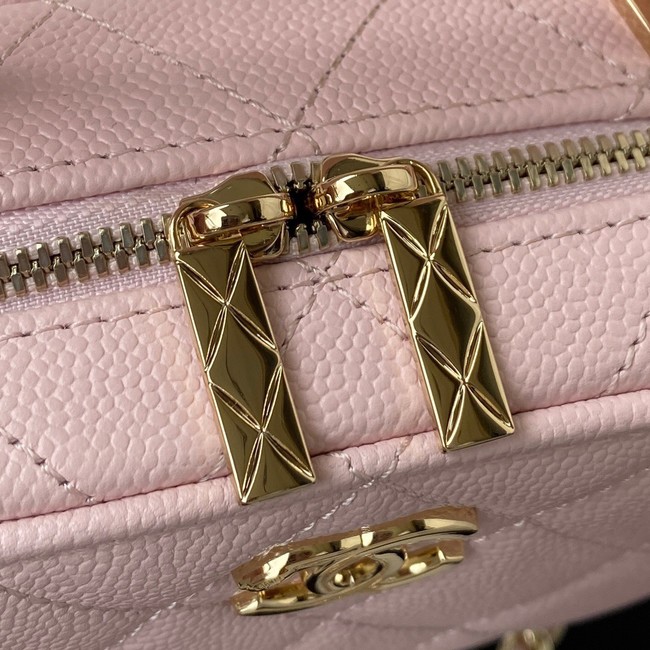 Chanel Grained Calfskin mini flap bag with top handle AS2431 pink