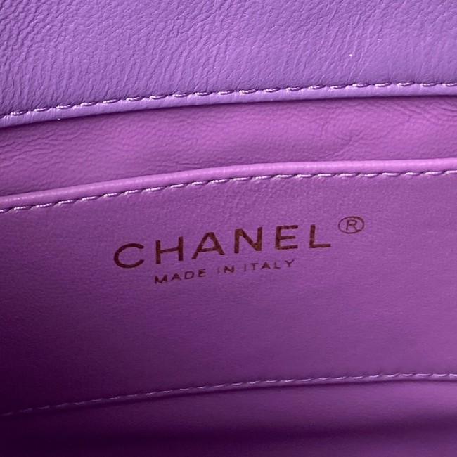 Chanel Drawstring Bag & Gold Metal AS3116 purple