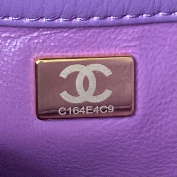 Chanel Drawstring Bag & Gold Metal AS3116 purple