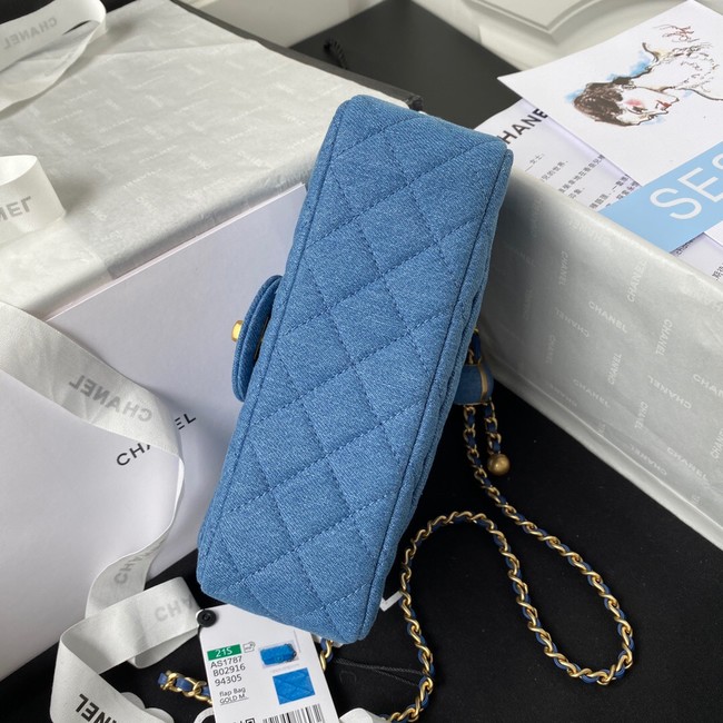 Chanel Flap denim Shoulder Bag AS1116 blue