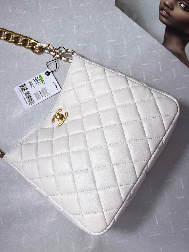 Chanel Calfskin Shoulder Bag AS3112 white