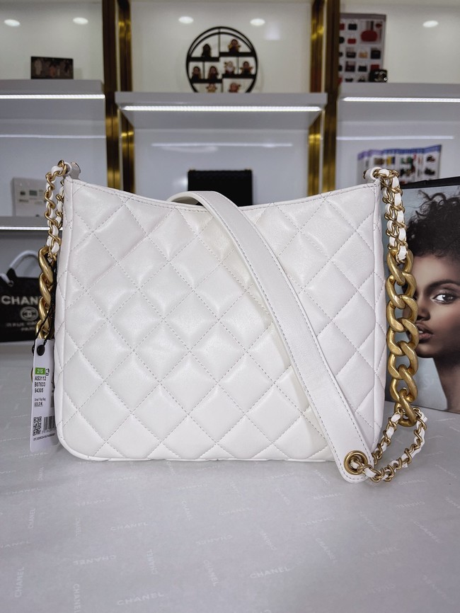 Chanel Calfskin Shoulder Bag AS3112 white